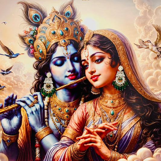 श्यामा Emerald Green Kundan Chandbali Earrings with Bead Drops