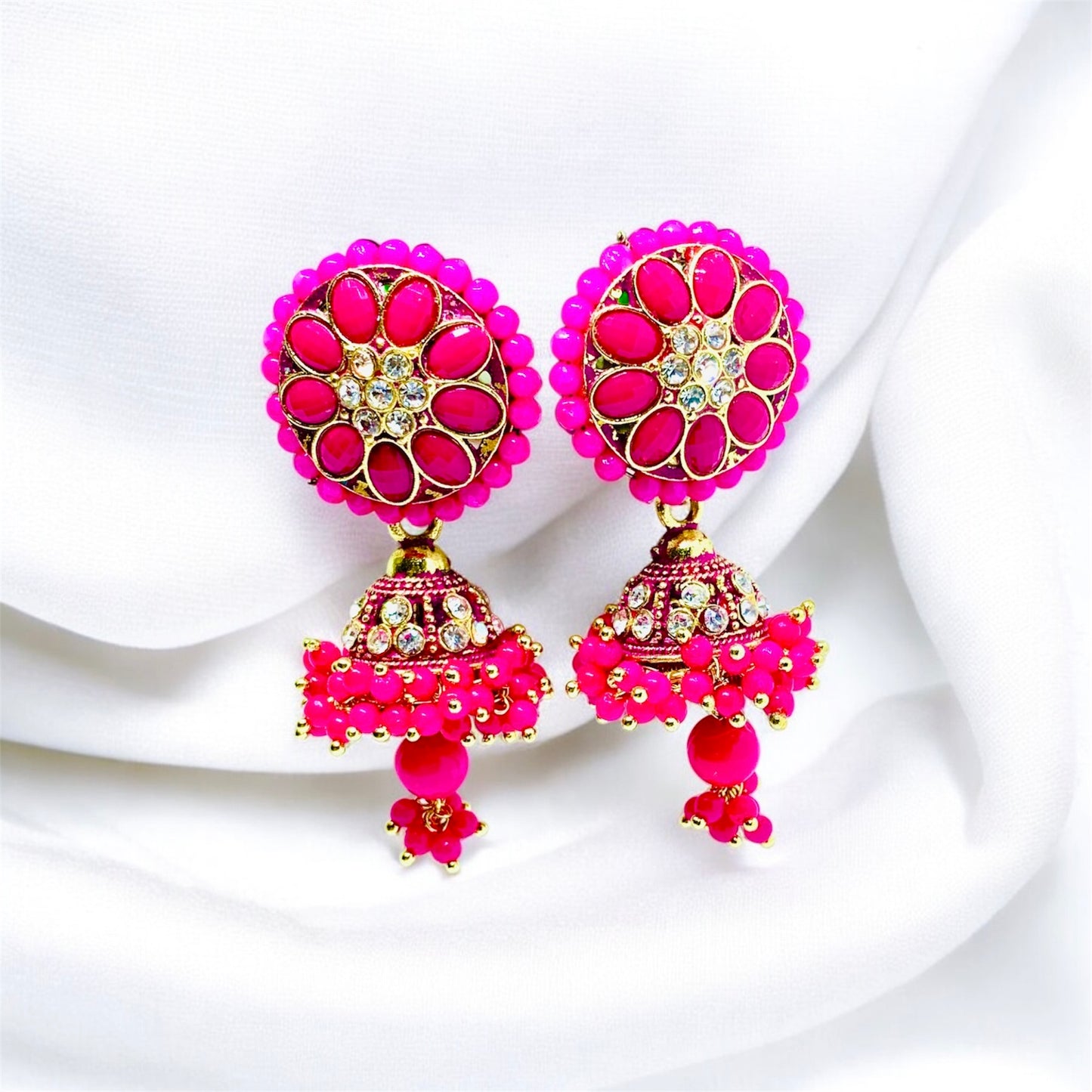 Elegant Classy Pink Jhumka Earrings