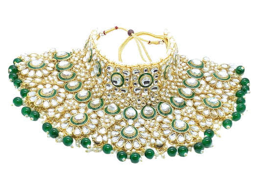 Royal Bridal Kundan Polki Premium Jewelry Set of 07 pcs