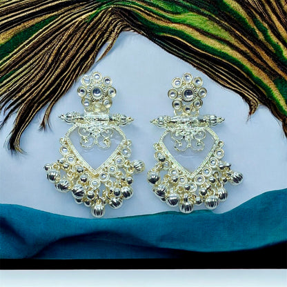 Kanha Divine Kundan Ghungroo Stud Drop Earrings by Ashalite — unique devotional earrings India