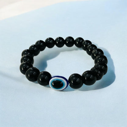 Chandrika black evil eye bracelet front view — black protection bracelet online India