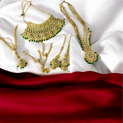  Kundan Polki bridal set front view — complete bridal jewellery set online India