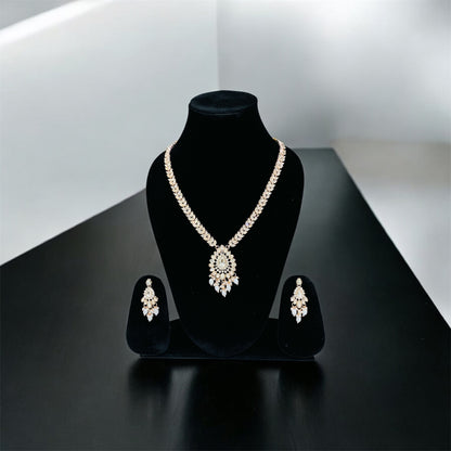  Kundan bridal necklace set with earrings — Ashalite Radha Krishna jewellery
