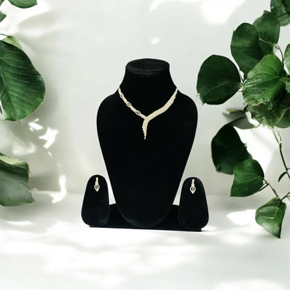 Elegant rhinestone necklace with earrings — Ashalite jewellery for women