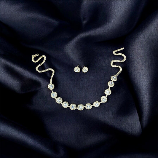 (Ramvallabha) Timeless Zirconia & Rhinestone Necklace