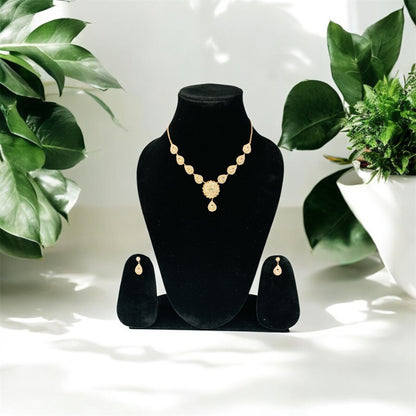 Crystal drop necklace with earrings — Ashalite jewellery for women