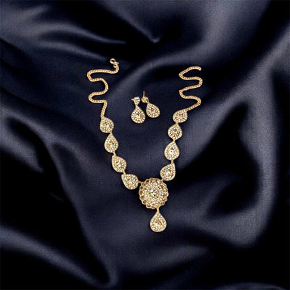 Sitashi crystal drop necklace front view — artificial necklace set online India