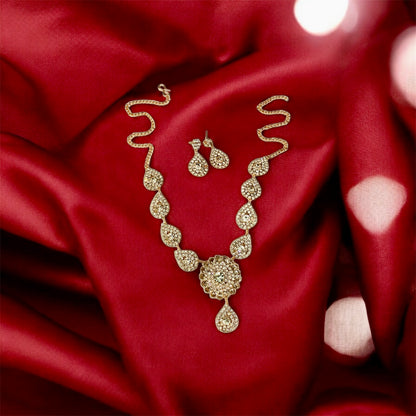 Sitashi Elegant Crystal Drop Necklace Set by Ashalite — artificial crystal jewellery India