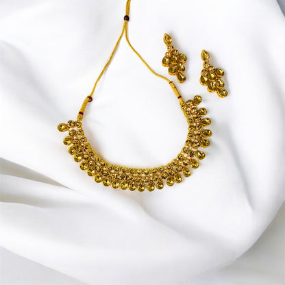 Padma Kundan necklace front view — gold plated necklace set online India
