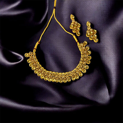 Gold plated Kundan necklace with earrings — Ashalite artificial jewellery for women