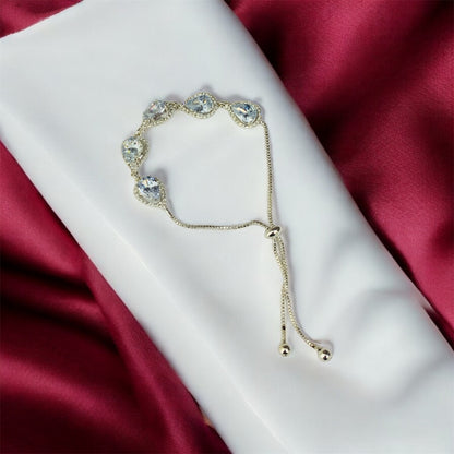 Aparnaa Cubic Zirconia Adjustable Bracelet by Ashalite — elegant CZ bracelet India