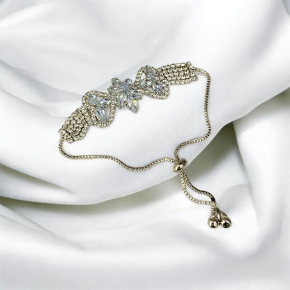 Close-up of Bhavya american diamond bracelet sparkle — buy AD bracelet India