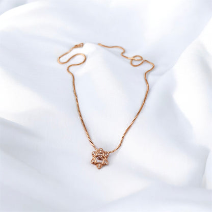 Girija rose gold pendant front view — devotion pendant online India