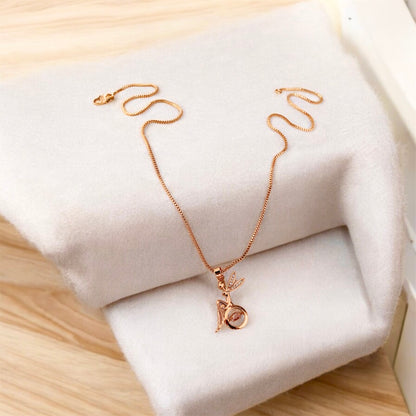 Close-up of Ananya rose gold pendant design — buy rose gold pendant India