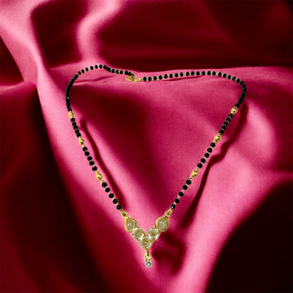 Hemavati gold plated mangal sutra detail — buy mangal sutra online Ashalite